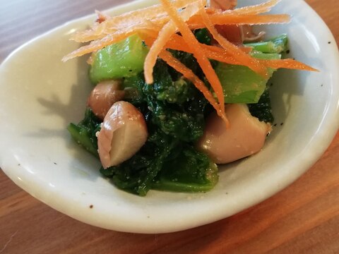 塩茹で落花生とカツオ菜のお浸し